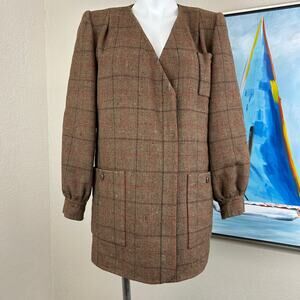 Vintage André Laug Roma Long Line Tweed Blazer/ Jacket size 14